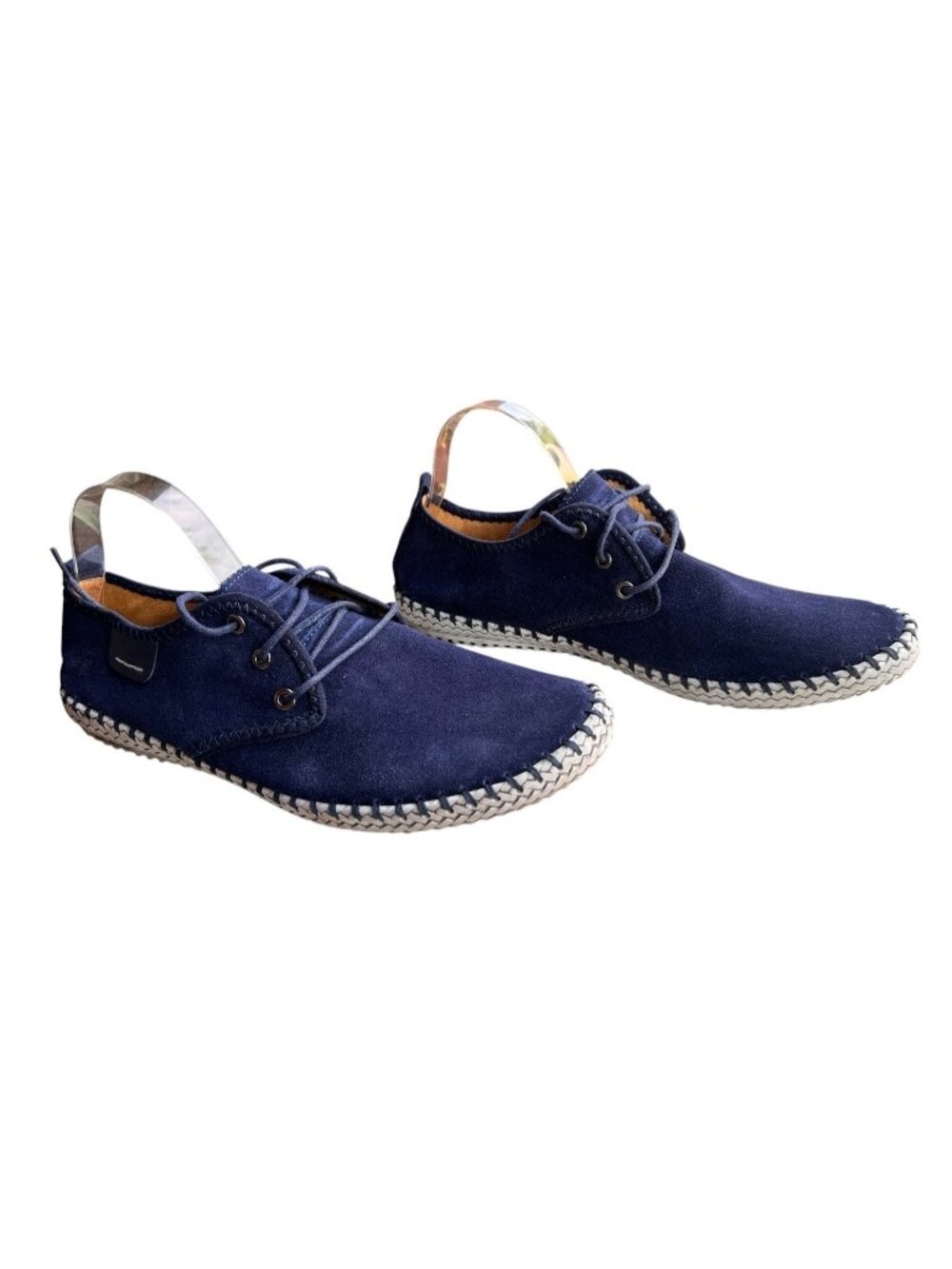 Surgut Blue Suede Lace-Up Espadrille Loafers Braided Sole For Men Size 12 or 13